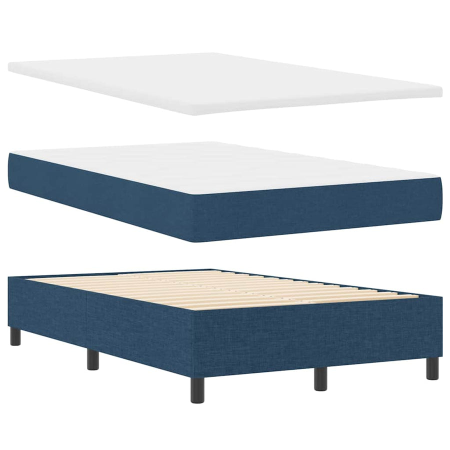 Boxspringbed met matras met hoofdeinde Blauw 120 x 200 cm Stof