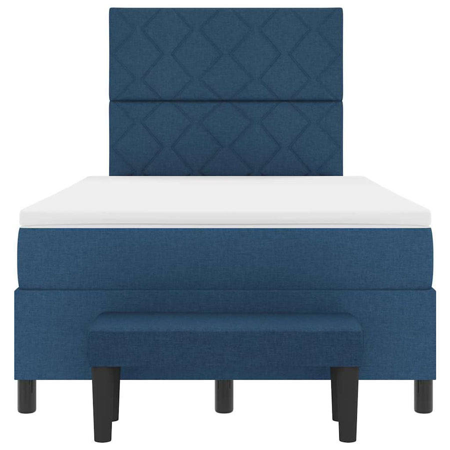 Boxspringbed met matras met hoofdeinde Blauw 120 x 200 cm Stof
