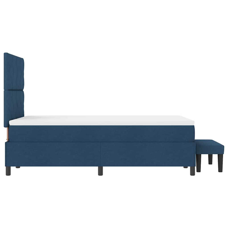 Boxspringbed met matras met hoofdeinde Blauw 120 x 200 cm Stof