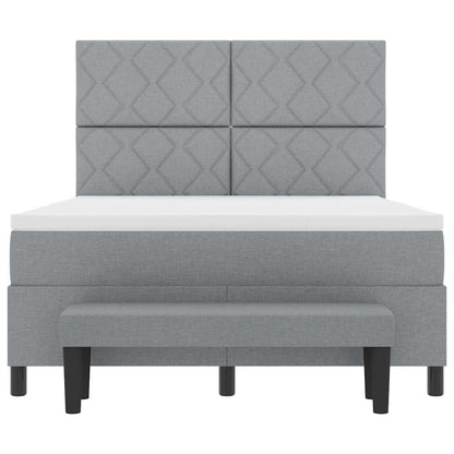 Boxspringbed met kussen Lichtgrijs 140 x 190 cm Stof