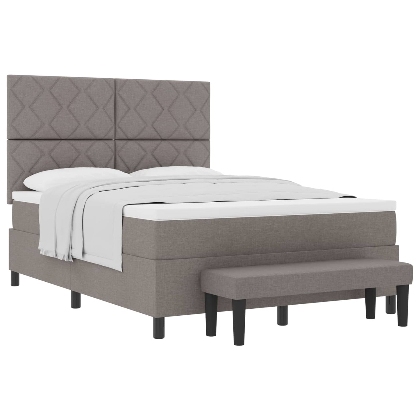 Boxspringbed met hoofdeinde Taupe 140 x 190 cm Stof