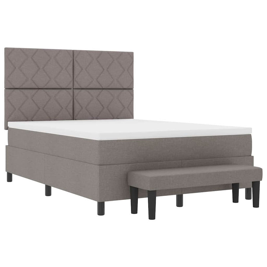 Boxspringbed met hoofdeinde Taupe 140 x 190 cm Stof