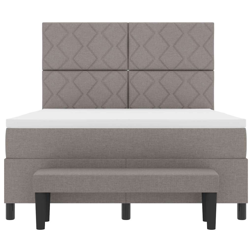 Boxspringbed met hoofdeinde Taupe 140 x 190 cm Stof
