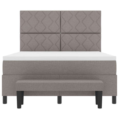 Boxspringbed met hoofdeinde Taupe 140 x 190 cm Stof