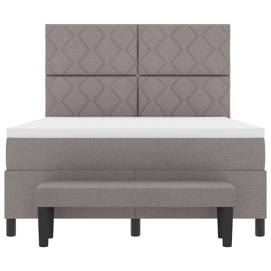 Boxspringbed met hoofdeinde Taupe 140 x 190 cm Stof