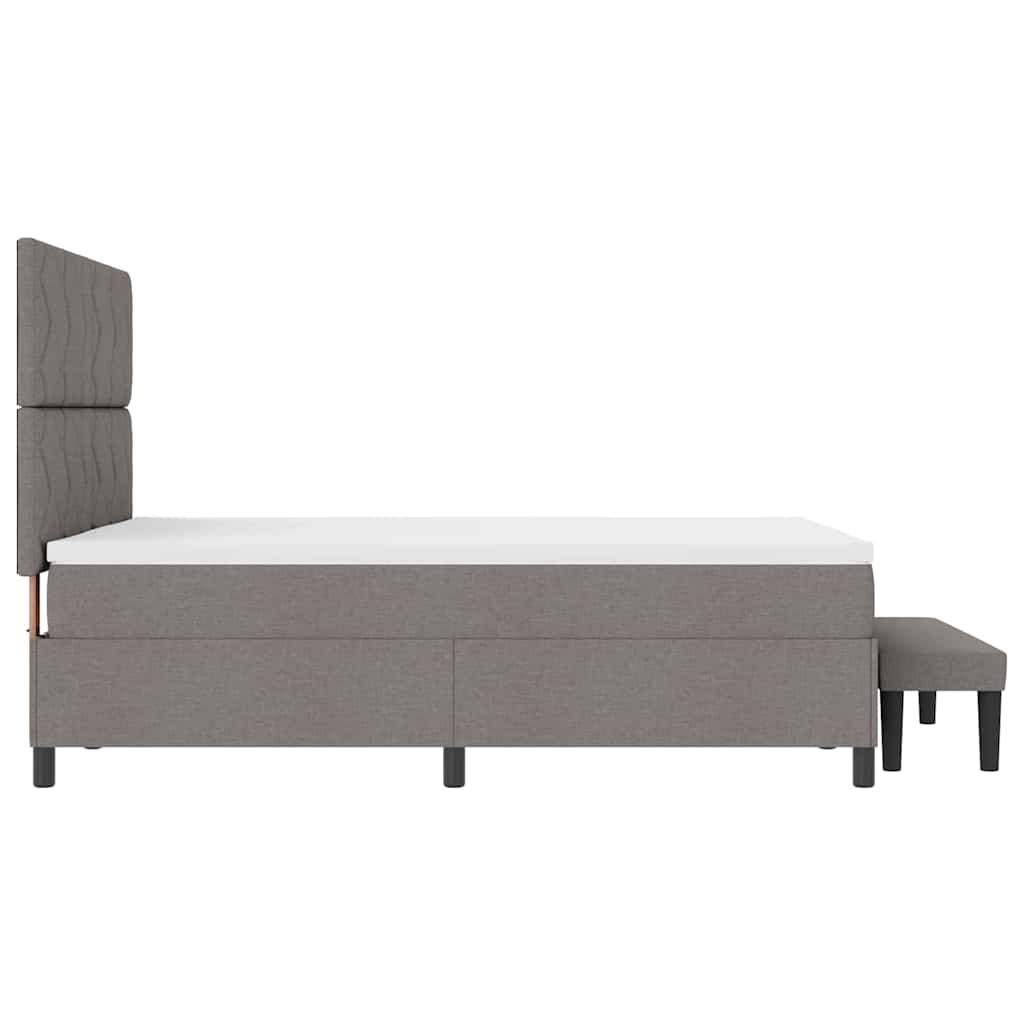 Boxspringbed met hoofdeinde Taupe 140 x 190 cm Stof