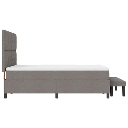 Boxspringbed met hoofdeinde Taupe 140 x 190 cm Stof