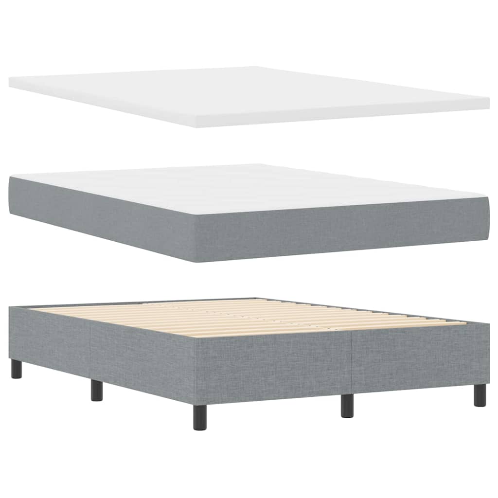 Boxspringbed met hoofdeinde Lichtgrijs 140 x 200 cm Stof