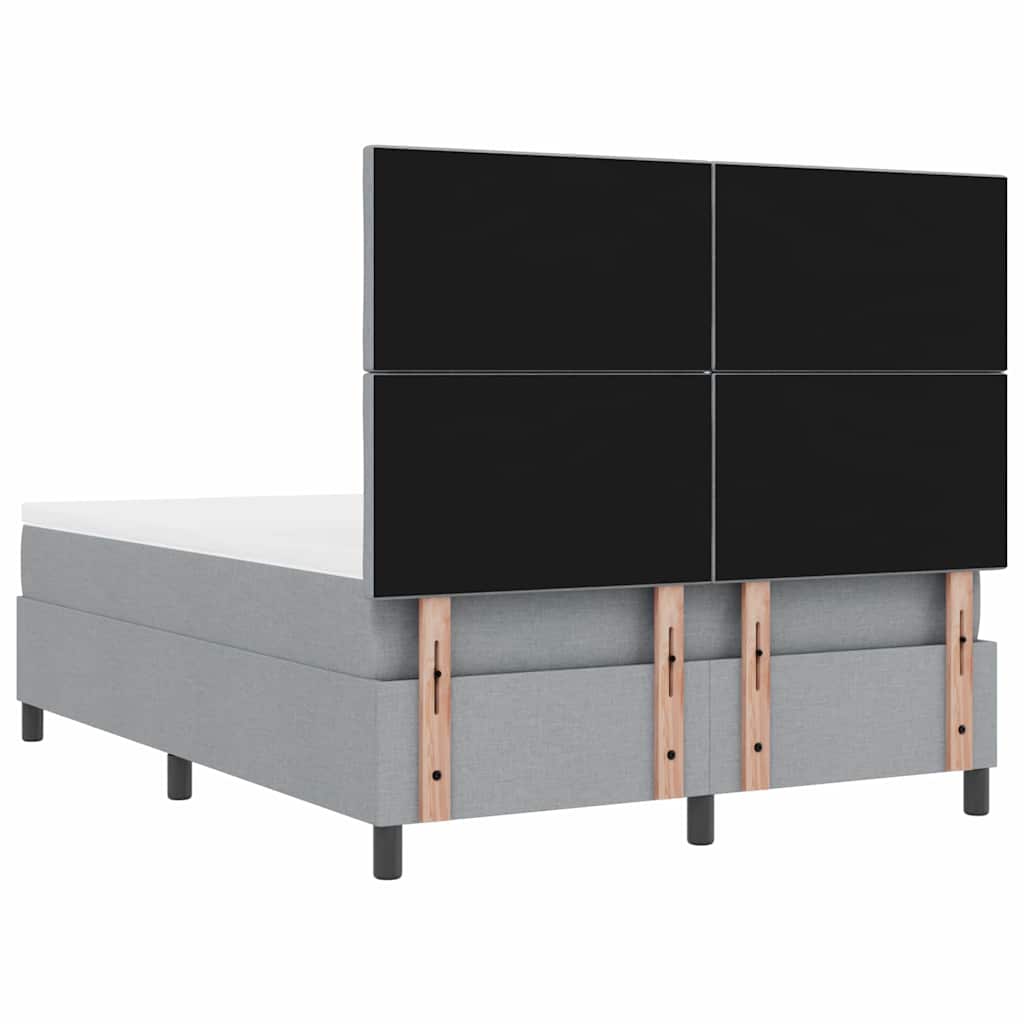 Boxspringbed met hoofdeinde Lichtgrijs 140 x 200 cm Stof