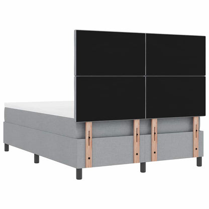 Boxspringbed met hoofdeinde Lichtgrijs 140 x 200 cm Stof