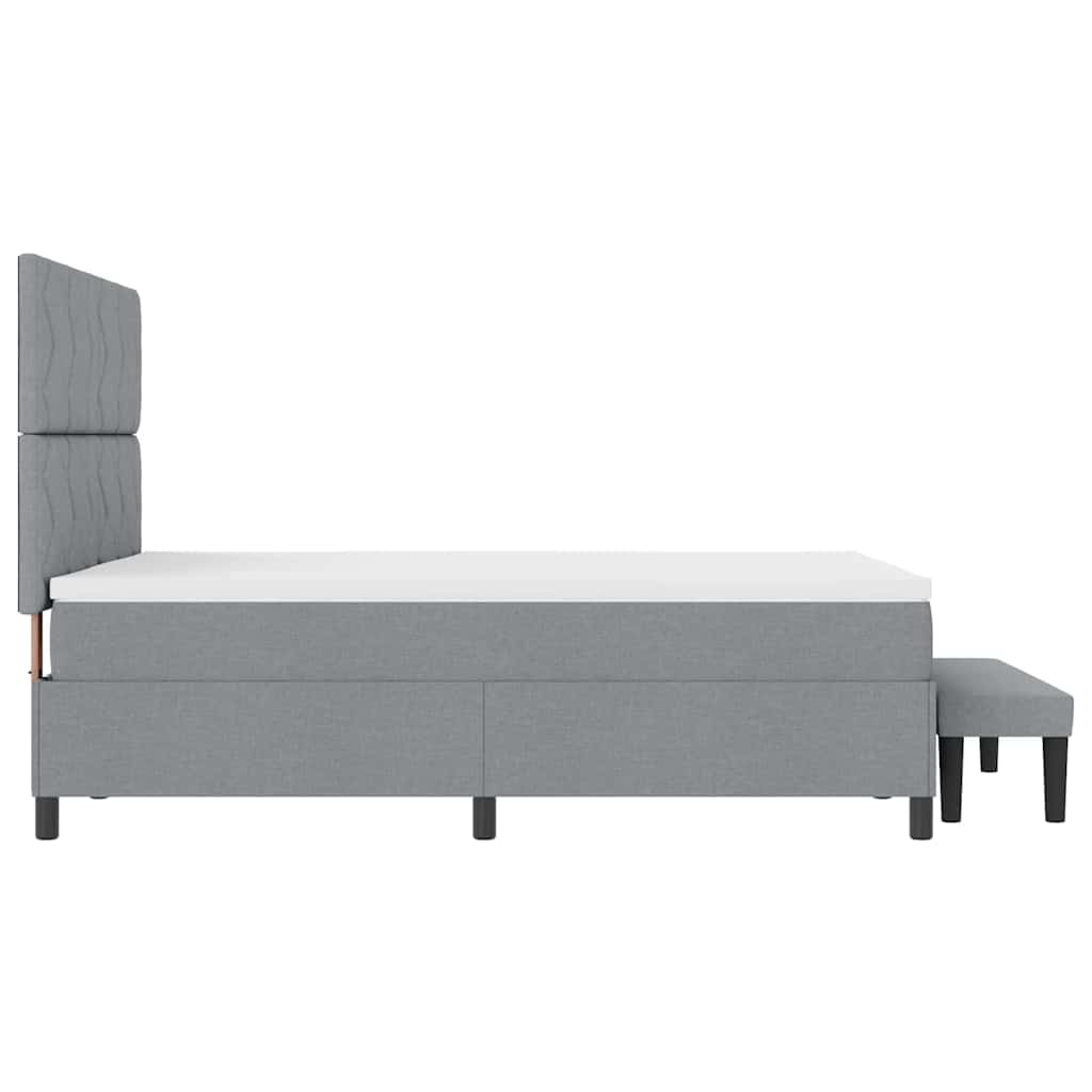 Boxspringbed met hoofdeinde Lichtgrijs 140 x 200 cm Stof
