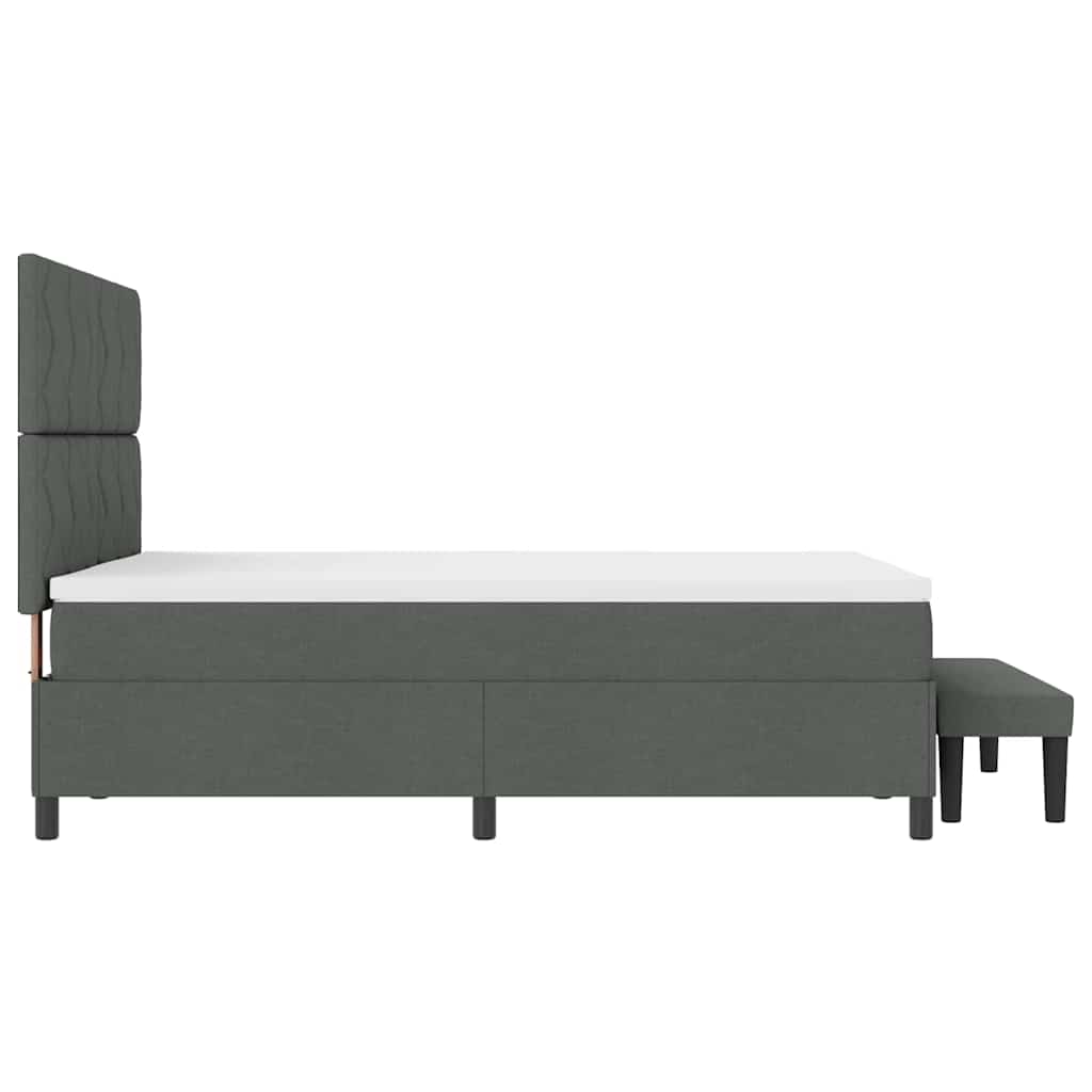 Boxspringbed met hoofdeinde Donkergrijs 140 x 200 cm Stof