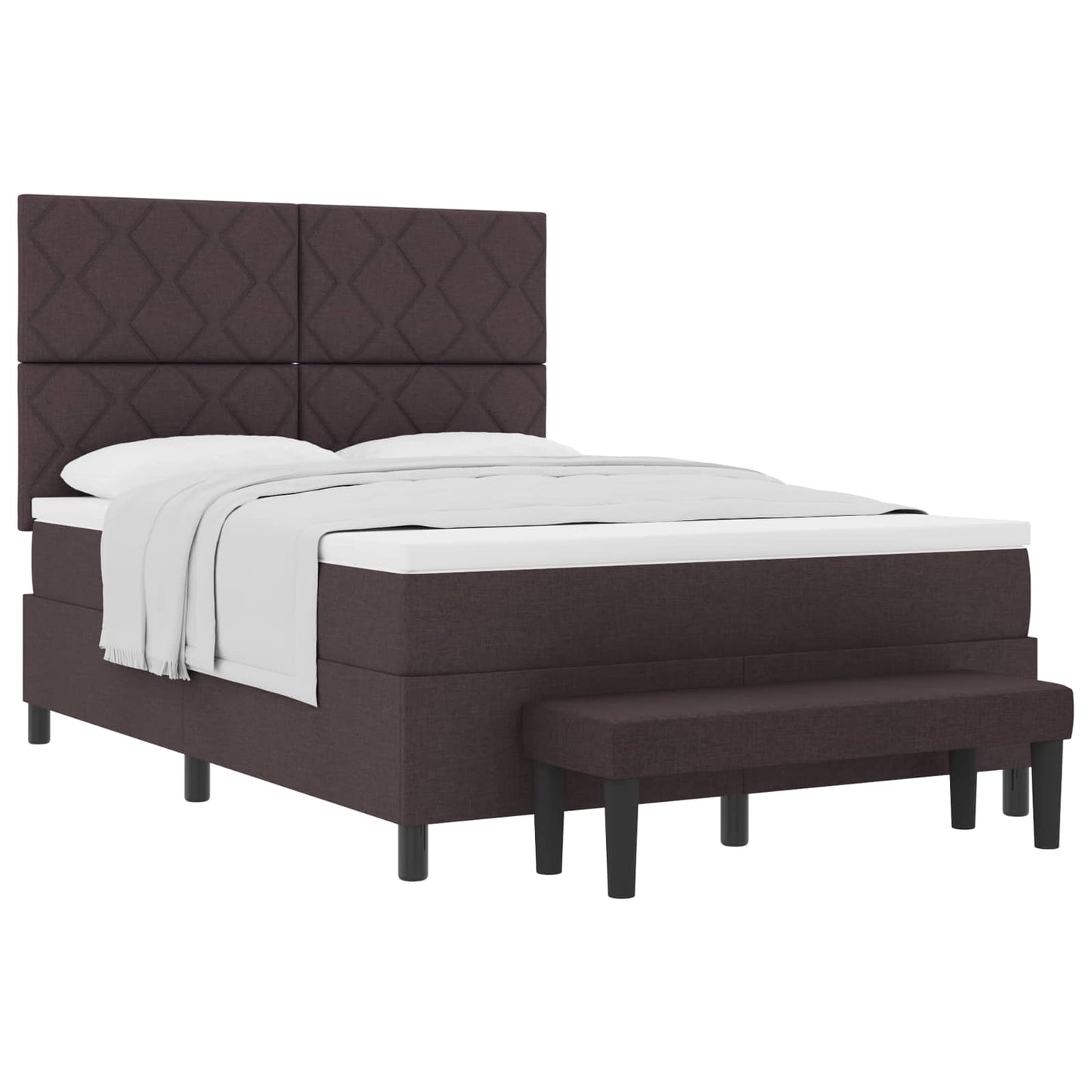 Boxspringbed met matras Donkerbruin 140 x 200 cm Stof