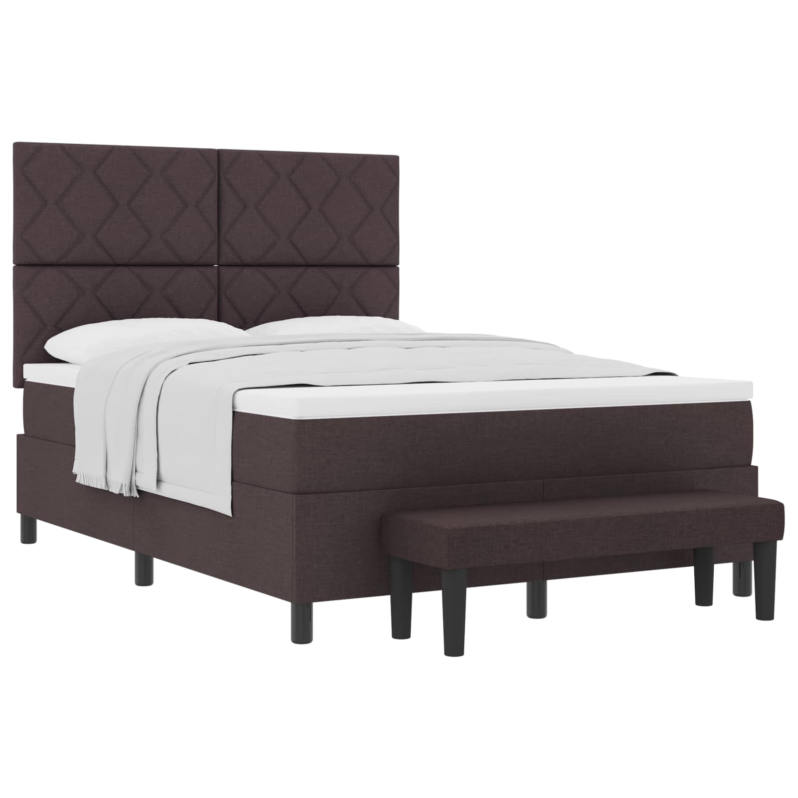 Boxspringbed met matras Donkerbruin 140 x 200 cm Stof