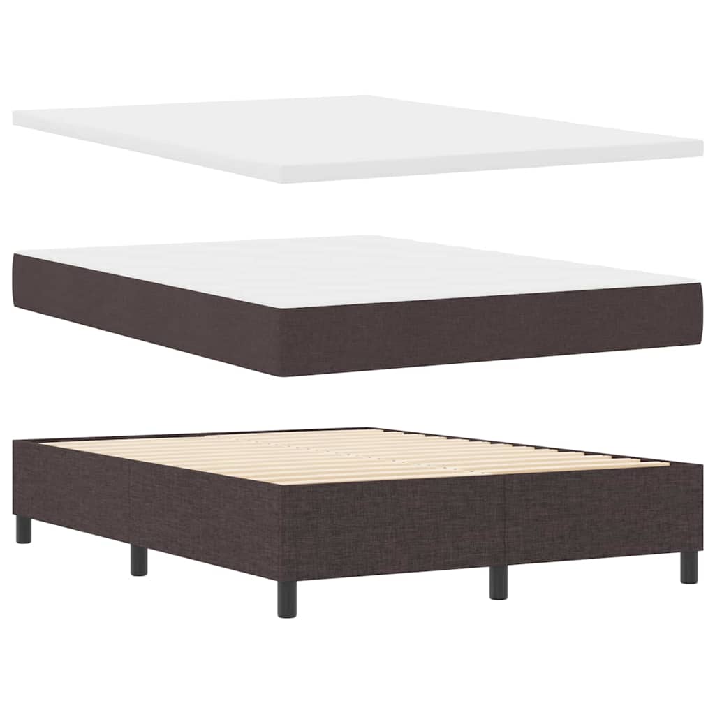 Boxspringbed met matras Donkerbruin 140 x 200 cm Stof