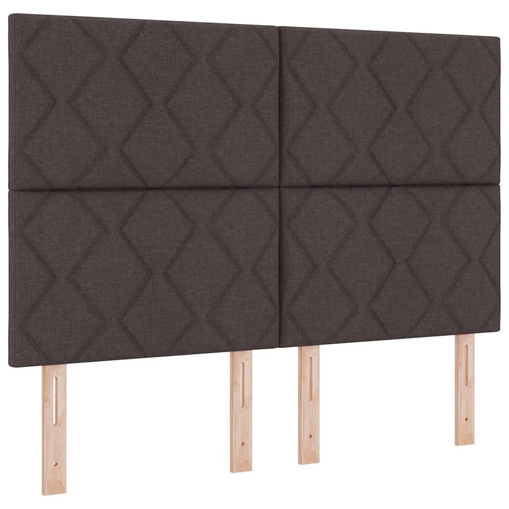 Boxspringbed met matras Donkerbruin 140 x 200 cm Stof
