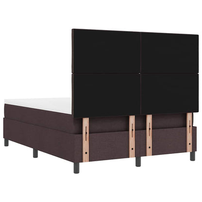 Boxspringbed met matras Donkerbruin 140 x 200 cm Stof