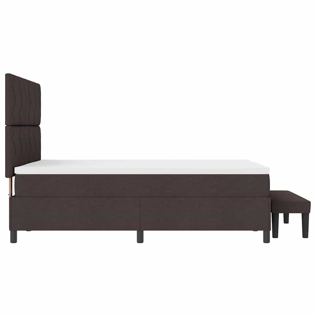 Boxspringbed met matras Donkerbruin 140 x 200 cm Stof