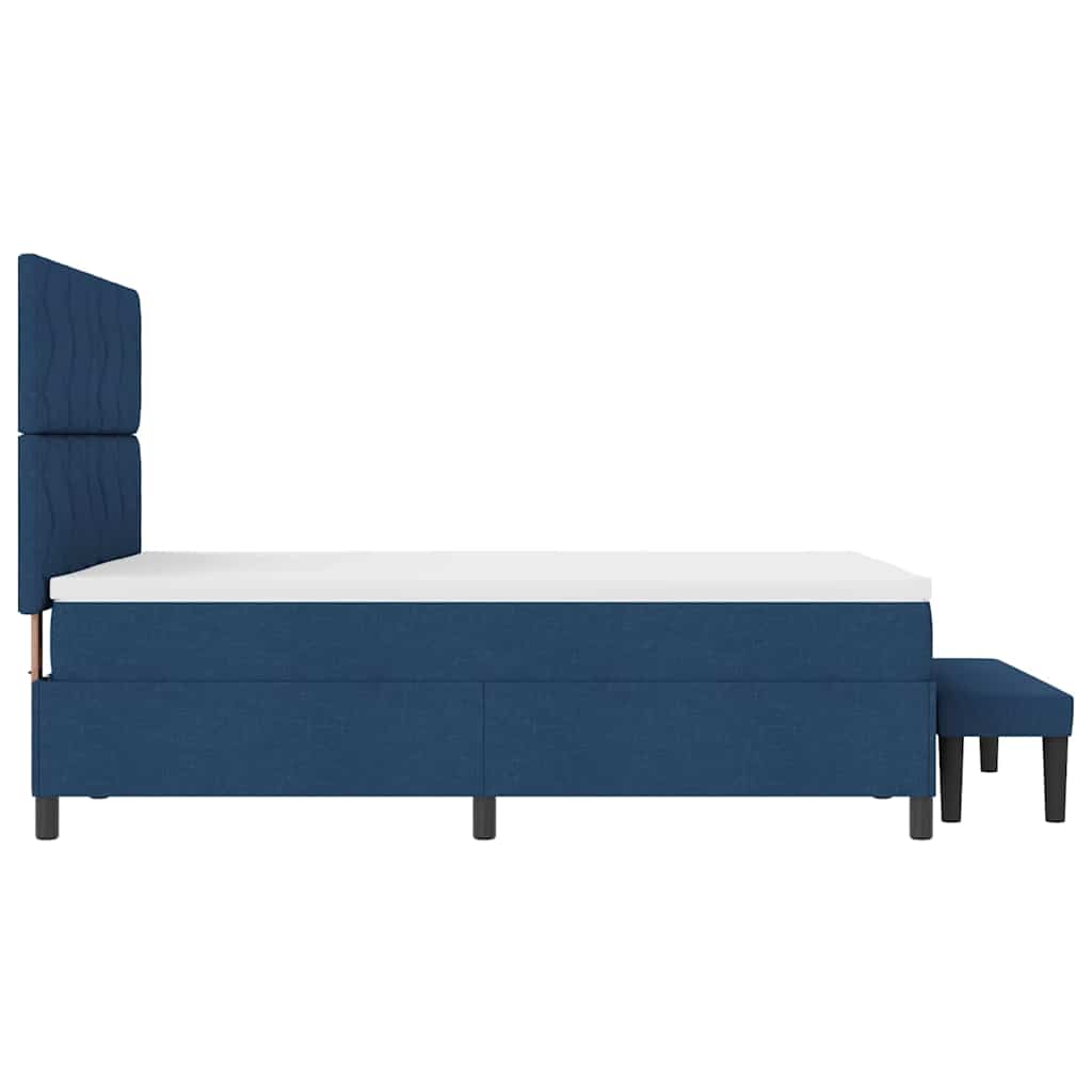 Boxspringbed met hoofdeinde Blauw 140 x 200 cm Stof