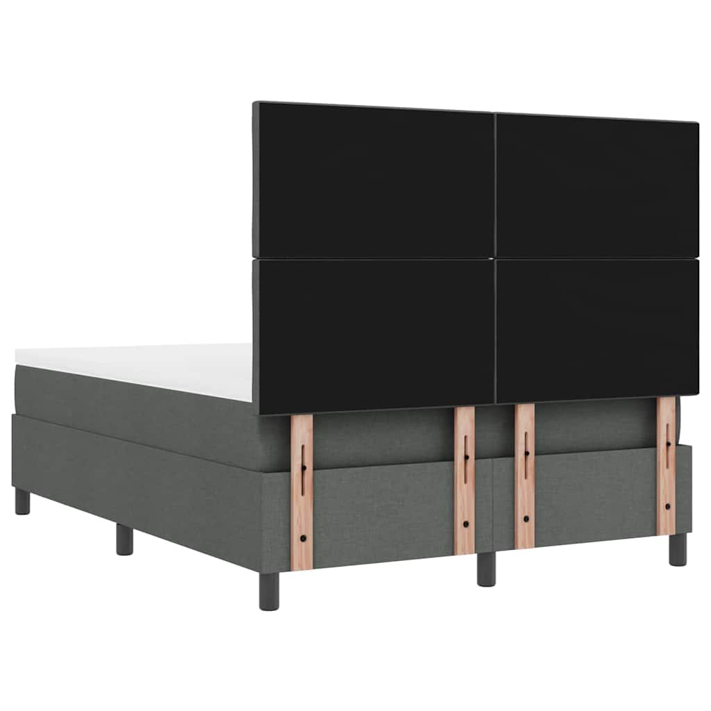Boxspringbed met hoofdeinde Donkergrijs 160 x 200 cm Stof