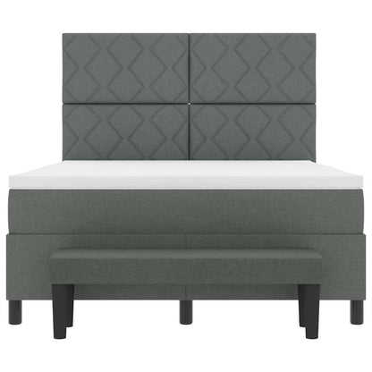 Boxspringbed met hoofdeinde Donkergrijs 160 x 200 cm Stof
