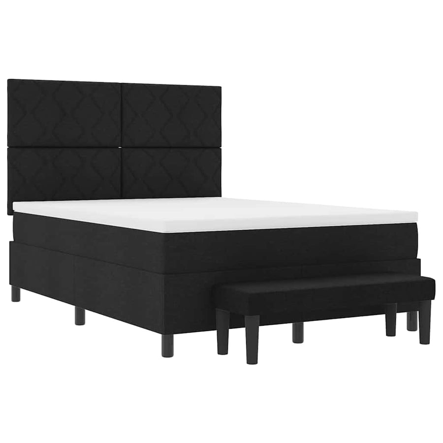 Boxspring bed met matras met hoofdeinde Zwart 160 x 200 cm Stof