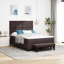 Boxspringbed met hoofdeinde Donkerbruin 160 x 200 cm Stof