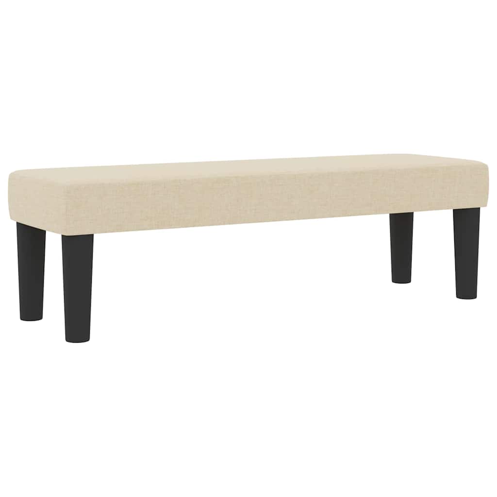 Boxspring bed met matras Crème 160 x 200 cm Stof & Bewerkt hout