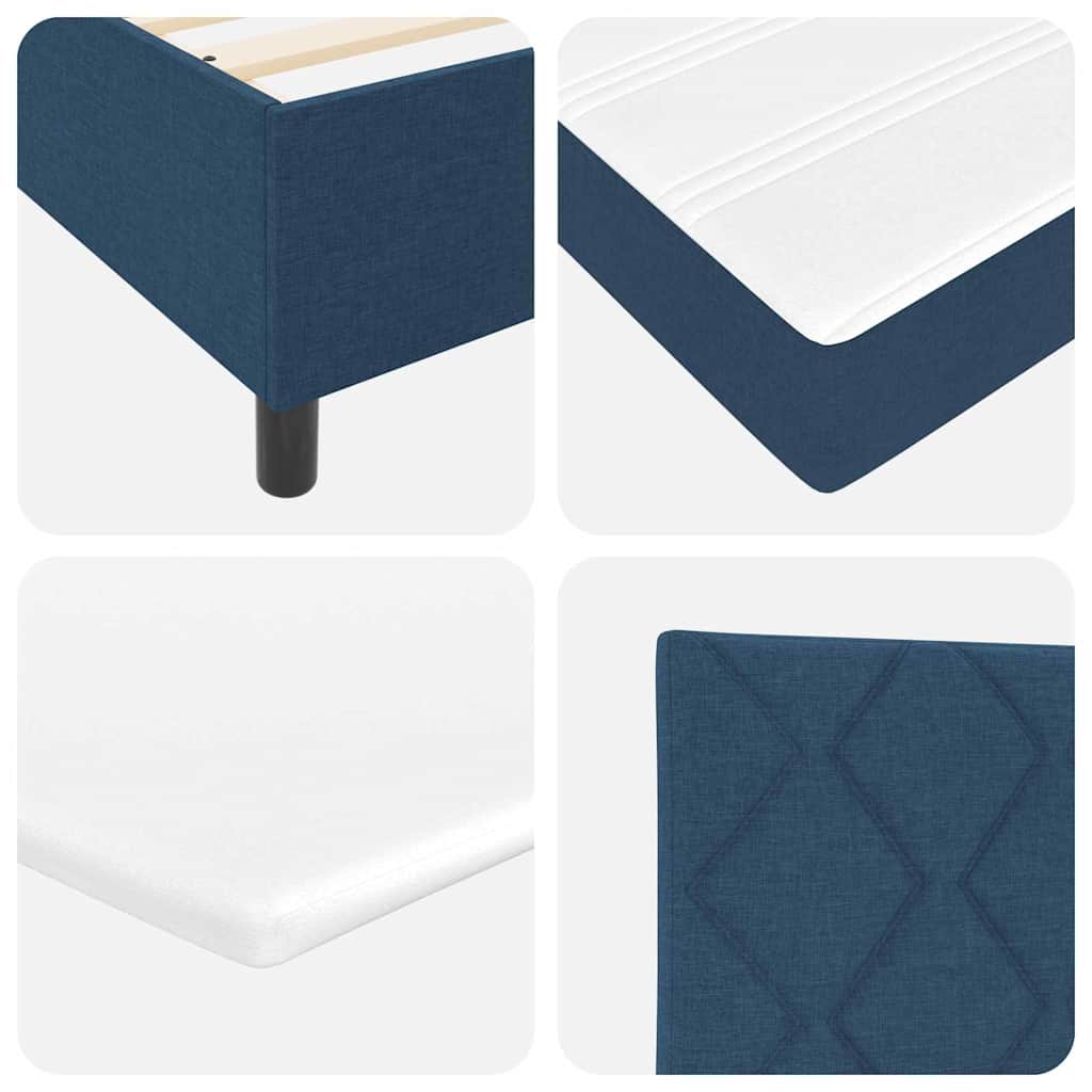 Boxspring bed met matras Blauw 160 x 200 cm Stof & Bewerkt hout