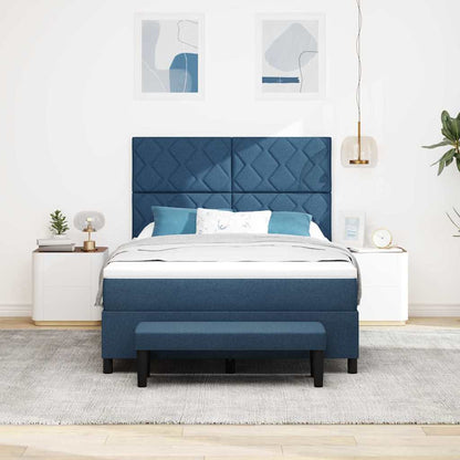 Boxspring bed met matras Blauw 160 x 200 cm Stof & Bewerkt hout