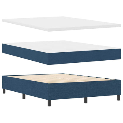 Boxspring bed met matras Blauw 160 x 200 cm Stof & Bewerkt hout