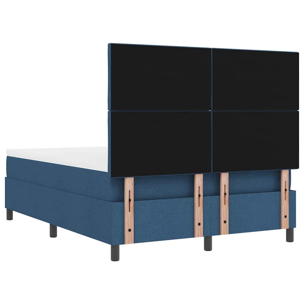 Boxspring bed met matras Blauw 160 x 200 cm Stof & Bewerkt hout