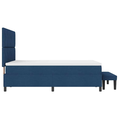 Boxspring bed met matras Blauw 160 x 200 cm Stof & Bewerkt hout