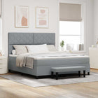 Boxspringbed 180x200 cm lichtgrijs stof