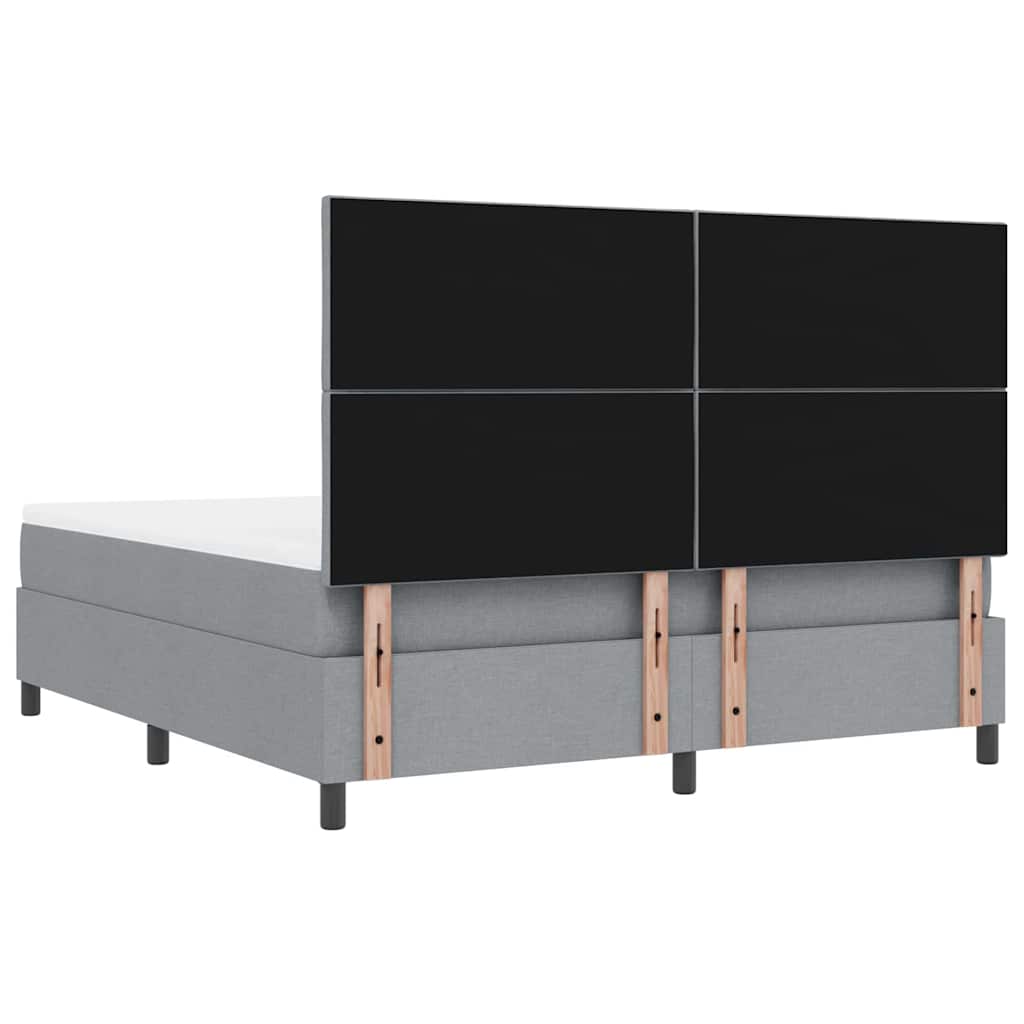Boxspringbed met hoofdeinde Lichtgrijs 180 x 200 cm Stof