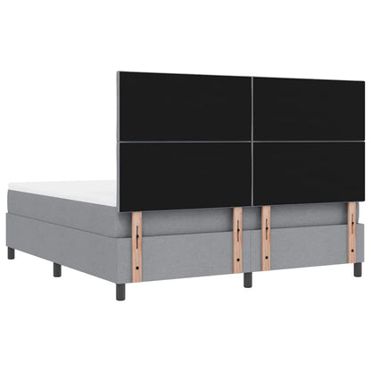 Boxspringbed met hoofdeinde Lichtgrijs 180 x 200 cm Stof