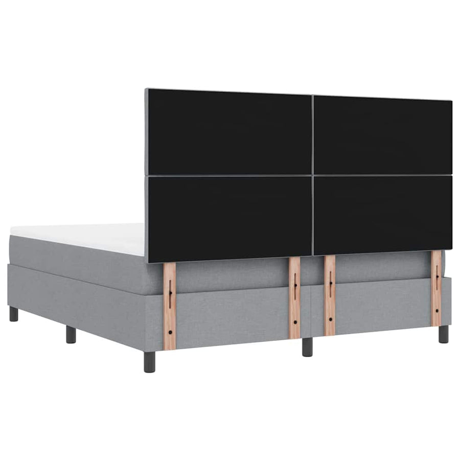Boxspringbed met hoofdeinde Lichtgrijs 180 x 200 cm Stof