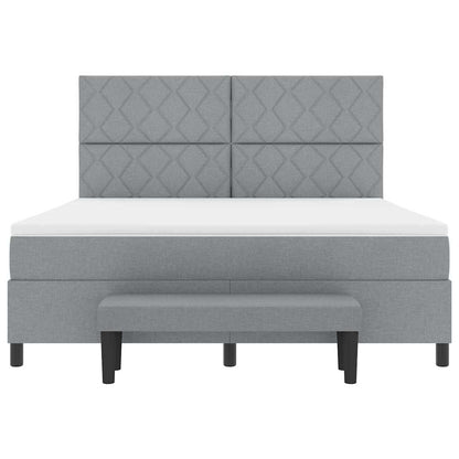 Boxspringbed met hoofdeinde Lichtgrijs 180 x 200 cm Stof