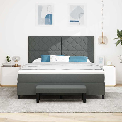 Boxspringbed met hoofdeinde Donkergrijs 180 x 200 cm Stof