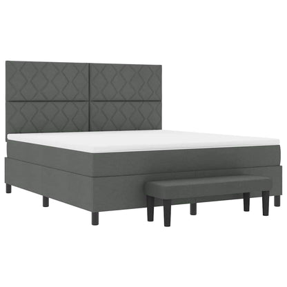 Boxspringbed met hoofdeinde Donkergrijs 180 x 200 cm Stof
