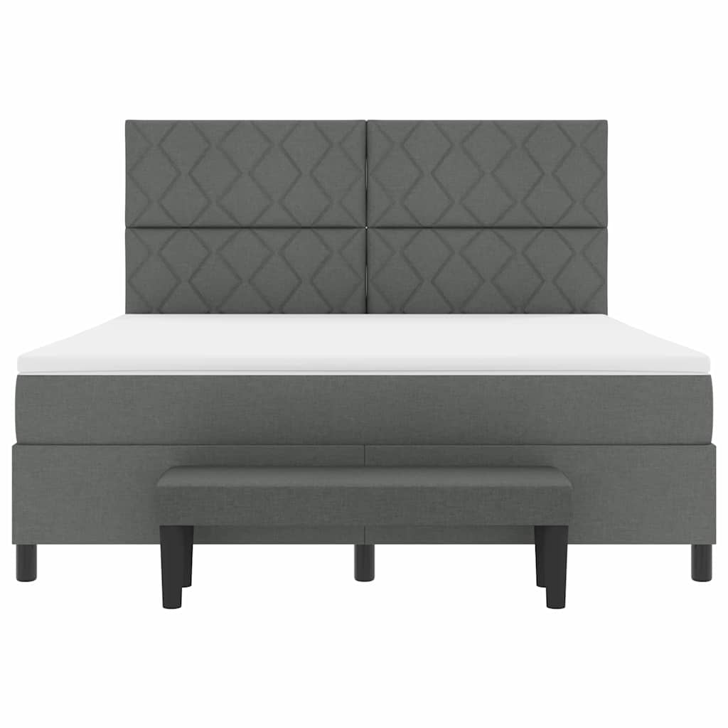 Boxspringbed met hoofdeinde Donkergrijs 180 x 200 cm Stof