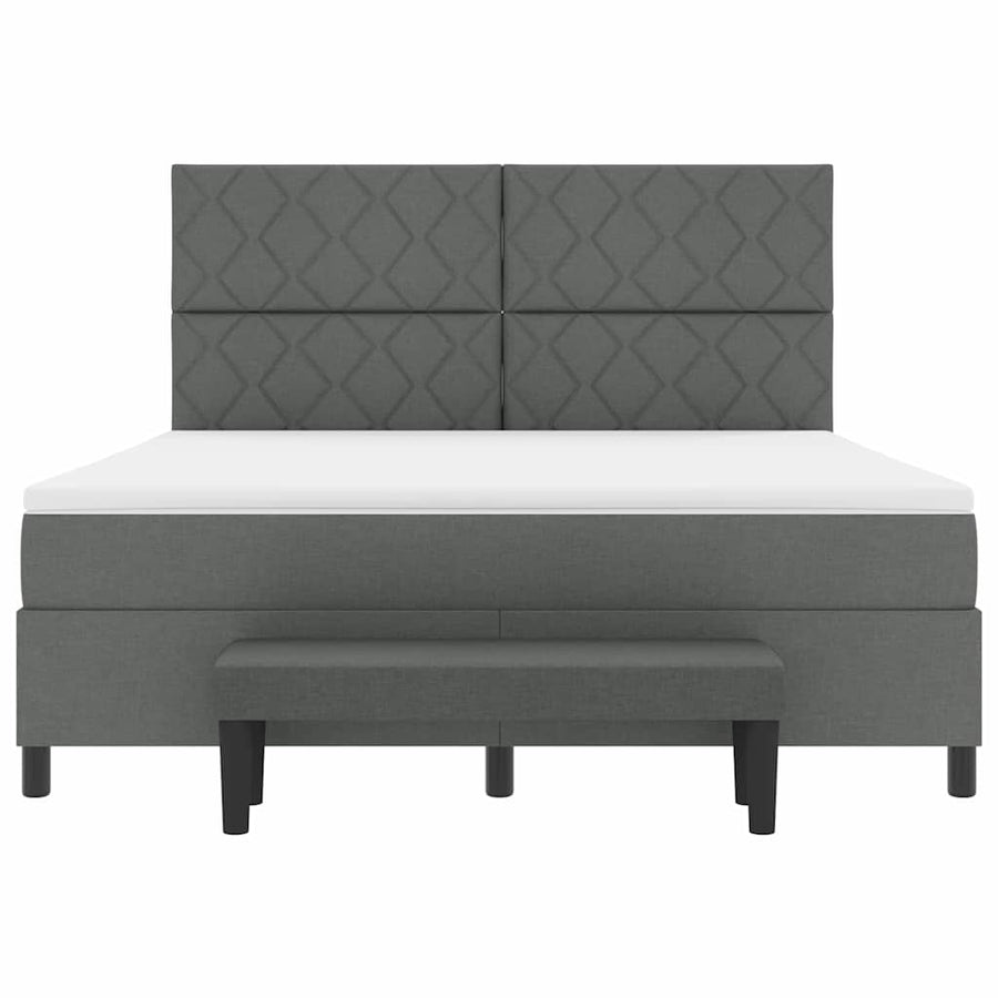 Boxspringbed met hoofdeinde Donkergrijs 180 x 200 cm Stof