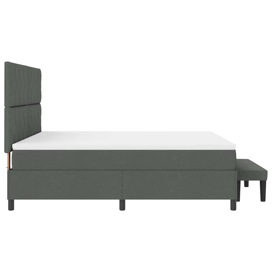 Boxspringbed met hoofdeinde Donkergrijs 180 x 200 cm Stof