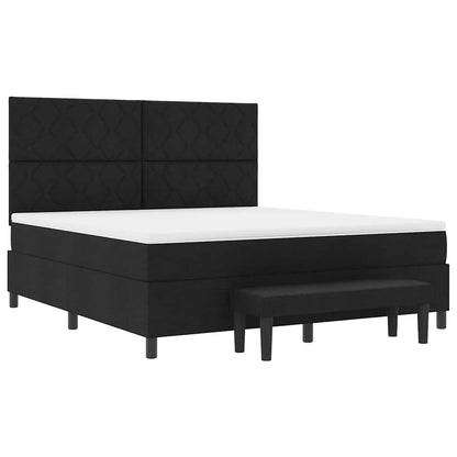 Boxspringbed met hoofdeinde Zwart 180 x 200 cm Stof