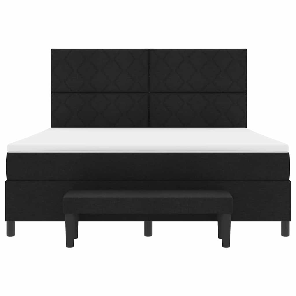 Boxspringbed met hoofdeinde Zwart 180 x 200 cm Stof