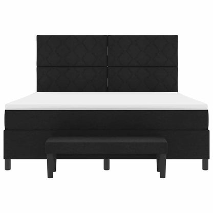 Boxspringbed met hoofdeinde Zwart 180 x 200 cm Stof