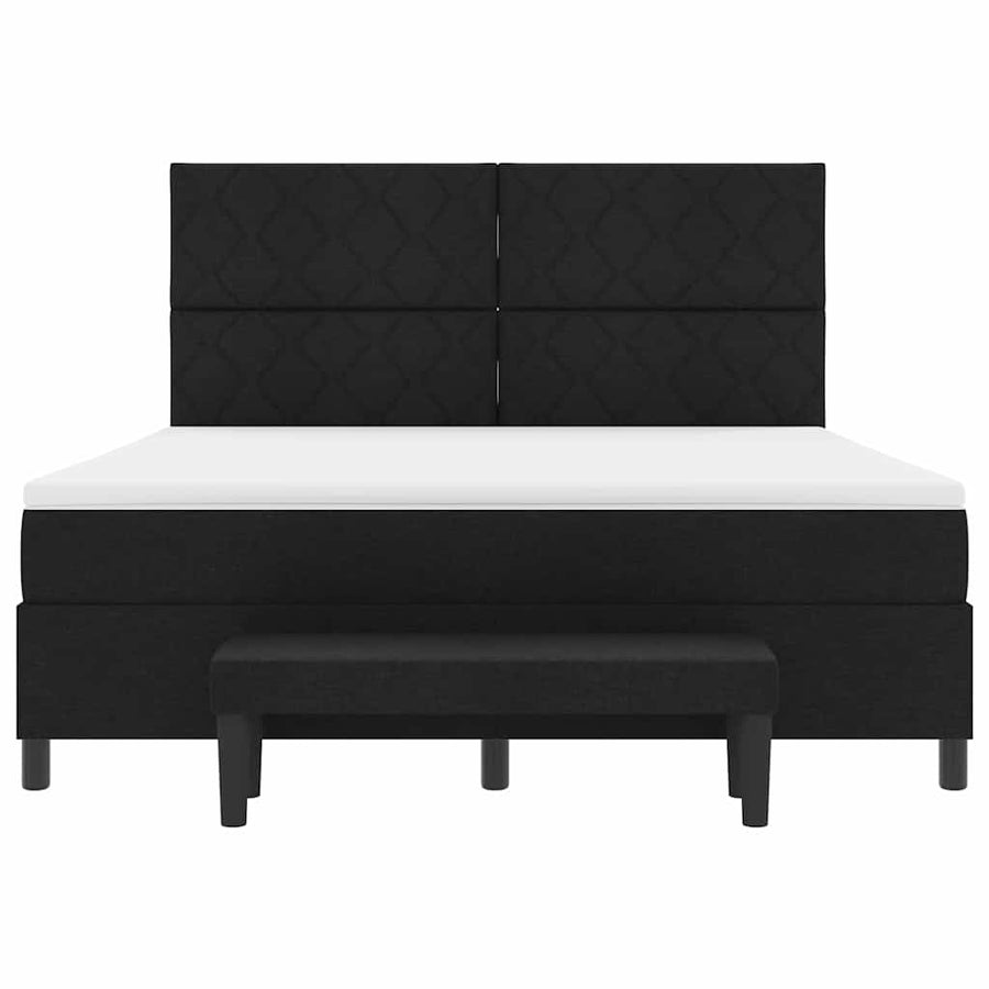 Boxspringbed met hoofdeinde Zwart 180 x 200 cm Stof