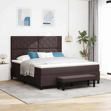 Boxspringbed met hoofdeinde Donkerbruin 180 x 200 cm Stof