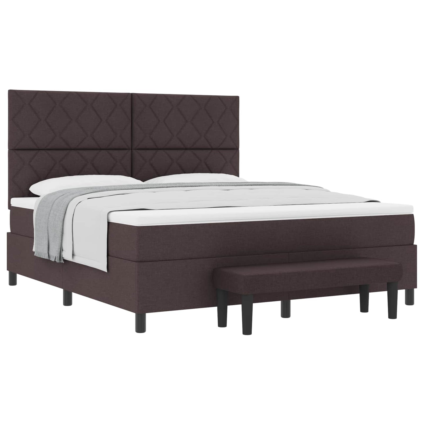 Boxspringbed met hoofdeinde Donkerbruin 180 x 200 cm Stof