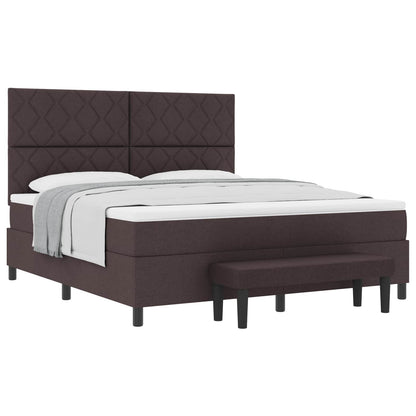 Boxspringbed met hoofdeinde Donkerbruin 180 x 200 cm Stof